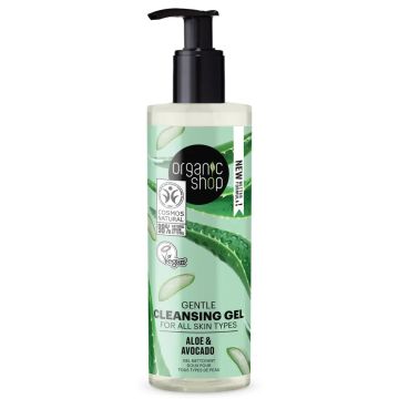 Organic Shop Suave Gel Limpiador Para Todo Tipo De Piel Aguacate Y Aloe DeOrganic Shop, 200 Ml