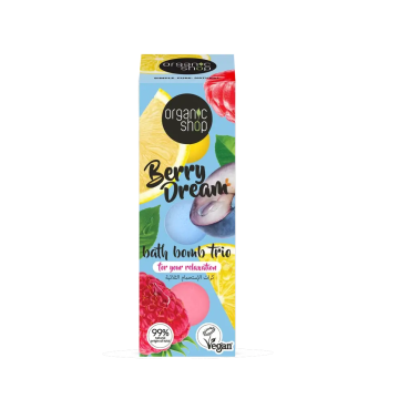 Organic Shop Trío De Bombas De Baño Berry Dream, 3 X 85 G