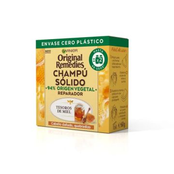Original Remedies Champú Sólido - Tesoros De Miel Para Cabello Dañado,Quebradizo