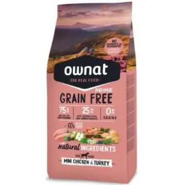 Ownat Prime Canine Adult Mini Grain Free Pollo Pavo 1Kg, pienso para perros