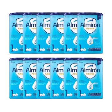 Pack 12 X Almirón Advance 1, Leche De Inicio En Polvo para Bebé, a partir delPrimer Día, 800g