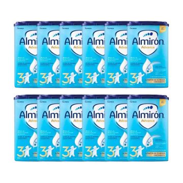 Pack 12 X Almirón Advance 3, Leche de Crecimiento en Polvo para Bebé desde los12 Meses, 800g