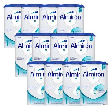 Pack 12 X Almirón AR 1, Leche de Fórmula para Bebé Anti Regurgitación, desdePrimer Día, 800g