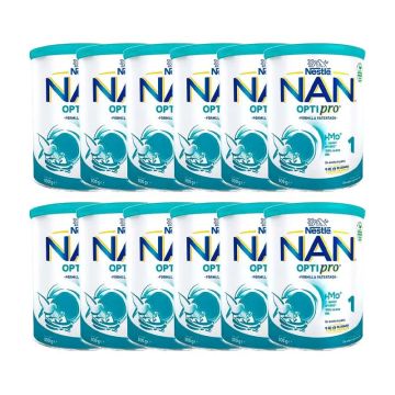 Nestlé Nan Optipro 1 Leche de Inicio, 12X800 gr