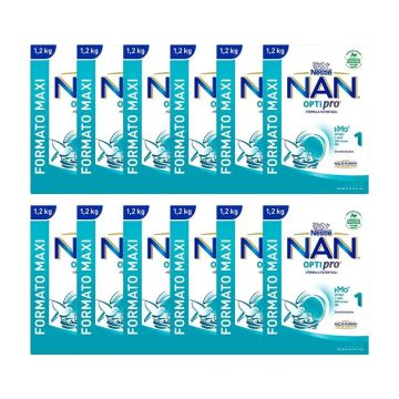 Nestlé Nan Optipro 1 Leche de Inicio, 12X1200 gr