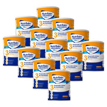 Nutriben Leche Crecimiento Pro+ 3, Pack 12 X 800 gr