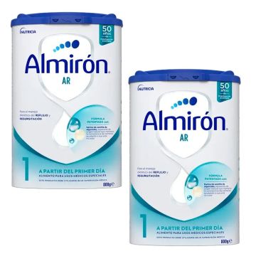 Pack 2 X Almirón AR 1, Leche de Fórmula para Bebé Anti Regurgitación, desdePrimer Día, 800g