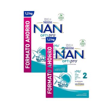 Nestlé Nan Optipro 2 Leche de Continuación, 2X1200 gr