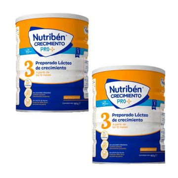 Nutriben Leche Crecimiento Pro+ 3, Pack 2 X 800 gr
