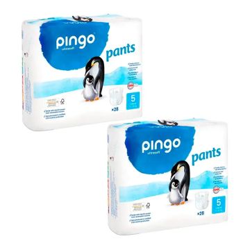 Pingo Pañal Braguitas Ecológicas Talla 5, Pack 2 X 28 Unidades