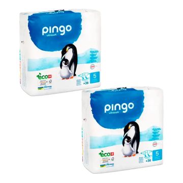 Pingo Pañal Braguitas Ecológicas Talla 5, Pack 2 X 28 Unidades