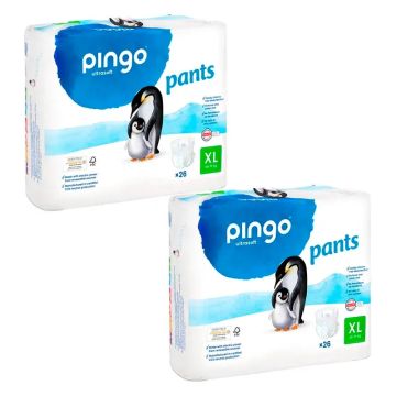 Pingo Pañal Braguitas Ecológicas Talla 6, Pack 2 X 26 Unidades