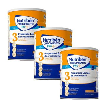 Nutriben Leche Crecimiento Pro+ 3, Pack 3 X 800 gr