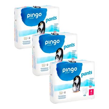 Pingo Pañal Braguitas Ecológicas Talla 4, Pack 3 X 30 Unidades