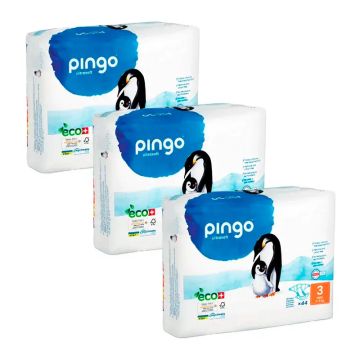 Pingo Pañal Ecológico Talla 3 Midi, Pack 3 X 44 Unidades