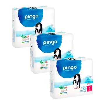 Pingo Pañal Ecológico Talla 4 Maxi, Pack 3 X 40 Unidades