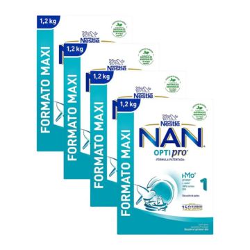 Nestlé Nan Optipro 1 Leche de Inicio, 4X1200 gr