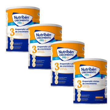 Nutriben Leche Crecimiento Pro+ 3, Pack 4 X 800 gr