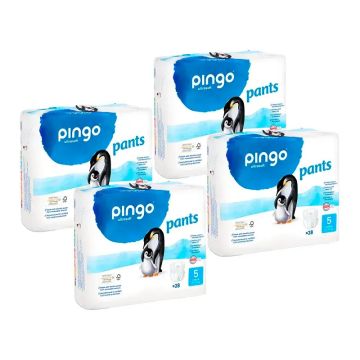 Pingo Pañal Braguitas Ecológicas Talla 5, Pack 4 X 28 Unidades