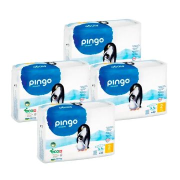 Pingo Pañal Ecológico Talla 2 Mini, Pack 4 X 42 Unidades