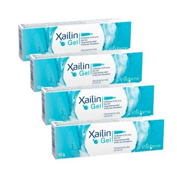 XAILIN Gel Sequedad Ocular, Pack 4 x 10 gr