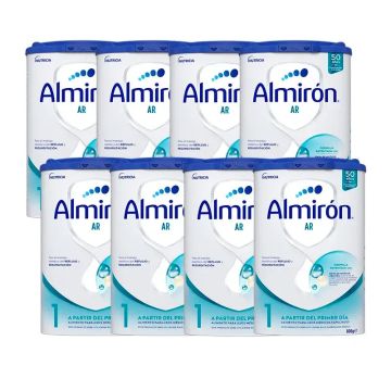 Pack 8 X Almirón AR 1, Leche de Fórmula para Bebé Anti Regurgitación, desdePrimer Día, 800g