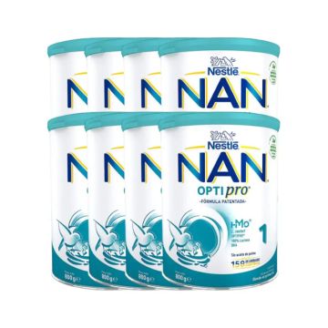 Nestlé Nan Optipro 1 Leche de Inicio, 8X800 gr