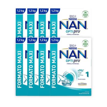 Nestlé Nan Optipro 1 Leche de Inicio, 8X1200 gr