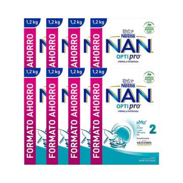 Nestlé Nan Optipro 2 Leche de Continuación, 8X1200 gr