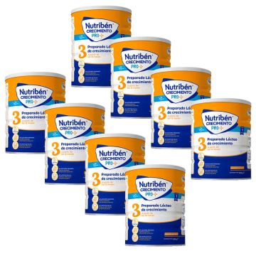 Nutriben Leche Crecimiento Pro+ 3, Pack 8 X 800 gr