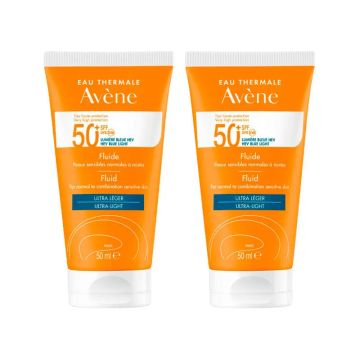 Avene Solar Fluido Oil-Free SPF50+ 2x50 ml