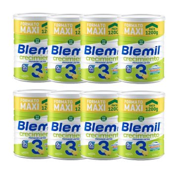 Pack Blemil Plus 3 Crecimiento 0% Azúcar Añadido, 8x1200 gr