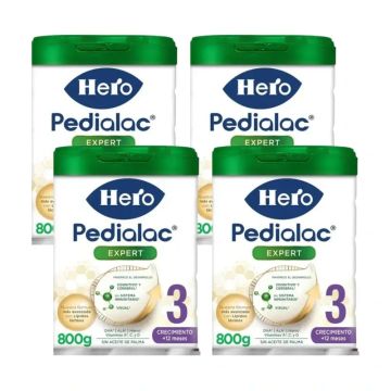 Hero Baby Pedialac Leche 3, Pack 4 x 800 Gr