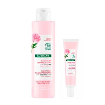 Klorane Pack Fluido Miscelar Desmaquillante a la Peonía Bio, 200ml + Cremacalmante a la Peonía Bio, 40ml