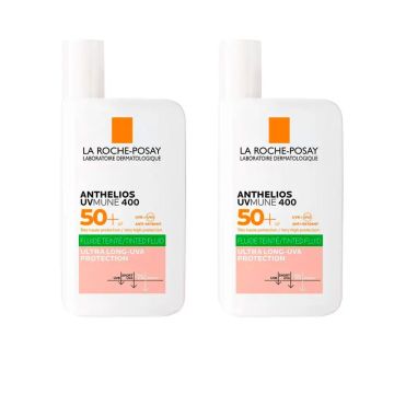 La Roche Posay Anthelios Uv-Mune 400 Oil Control Fluido Invisible SPF50+ ConColor, 2x50 Ml