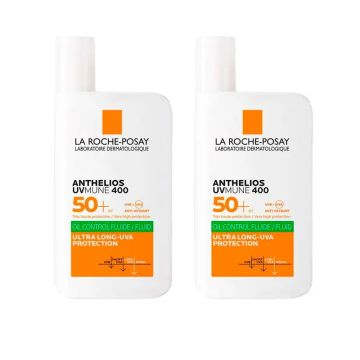 La Roche Posay Anthelios Uv-Mune 400 Oil Control Fluido Invisible SPF50+ SinColor 2x50 Ml