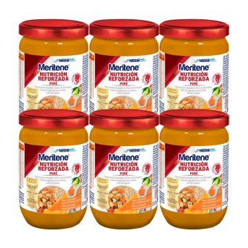 Meritene Pure Pavo con Arroz y Zanahoria, 6x300 gr