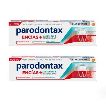 Parodontax Pack Pasta De Dientes + Aliento Y Sensibilidad - Blanqueante , 2 x 75Ml