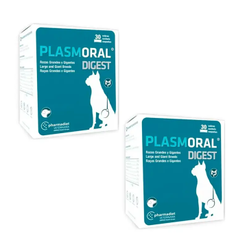 Pharmadiet Plasmoral Digest Razas Grandes y Gigantes, Pack 2 x 30 sobres