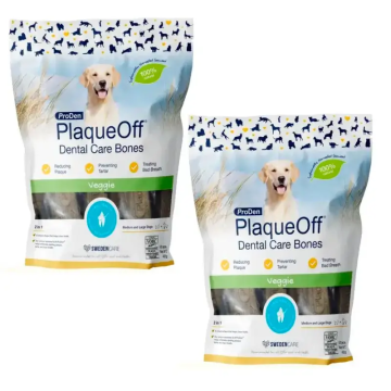 Plaqueoff Cuidado Dental Bones Veggie Perro Snack Para Perros, Pack 2 x 485 gr