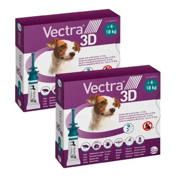 Vectra 3D Perro 4-10 kg, Pack 2 X 3 Pipetas
