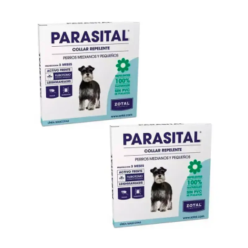 Zotal Parasital Collar Antiparasitario Perros Pequeño/Mediano, Pack 2 unidades