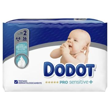 Dodot Pro Sensitive Pañal Talla 2 (4-8 Kg), 36 unidades