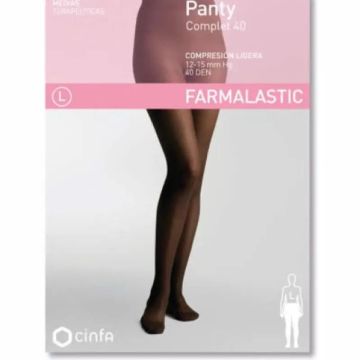 Farmalastic Panty Compresión Ligera 40 Den Negro, Talla Xl