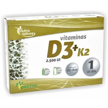 Pinisan D3+K2 Nutranature  60 cápsulas