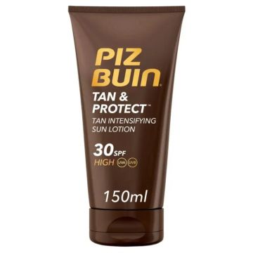 Piz Buin Protector Solar en Loción SPF30 Intensificador de Bronceado deProtección Alta, con Protección UVA/UVB, 150ml