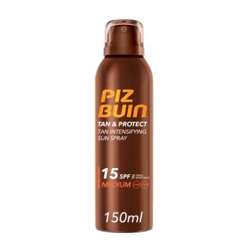 PIZ BUIN Tan & Protect Protector Solar En Spray, Acelerador Del Bronceado SPF15, 150 ml