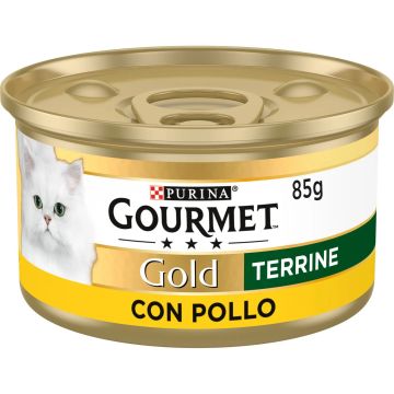 Purina Gourmet Gold Terrine Pollo Caja 24X85Gr, comida húmeda para gatos