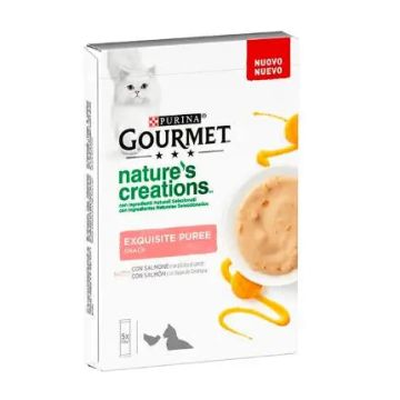 Purina Gourmet Puree Salmon 11X5X10Gr, comida húmeda para gatos