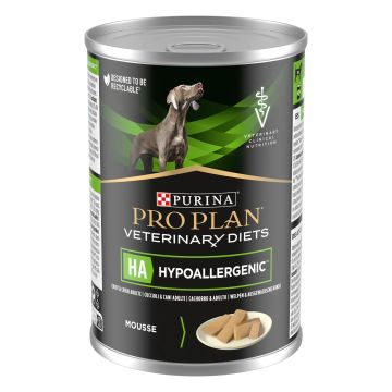 Purina Pro Plan Vet Canine Ha Hypoallergenic Mousse Caja 12X400Gr, comida húmedapara perros